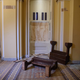 Overturned furniture and broken glass litter a hallway of the US Capitol in Washington, DC, on January 7, 2021, one day after supporters of outgoing President Donald Trump stormed the building.